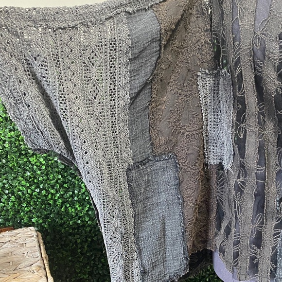 POL Distressed Patchwork Button-Up Shirt Sz MED - Picture 2 of 7